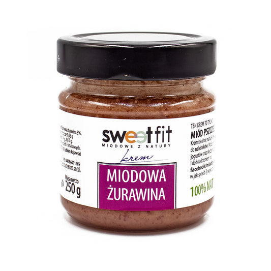 Miód kremowany z żurawiną 250g